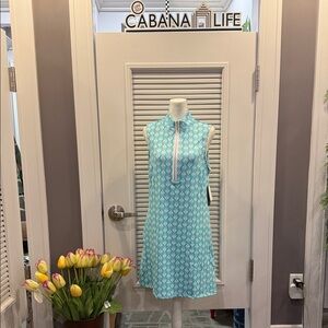 Cabana Life Women's Aqua Patterned Mini Dress